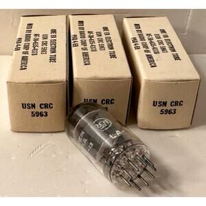 Lot of 3 RCA USN CRC 5963 Black Plate Foil Getter Tubes USA New In Box